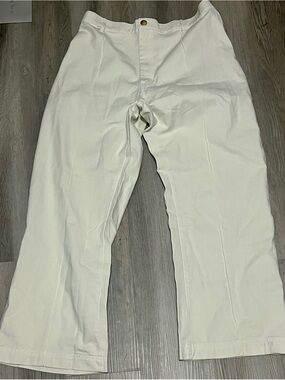 Big Bud Press Western Pants Wide Leg White Ivory XL Extra Large Cotton